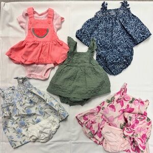 Carter's Baby Romper Collection in Pink, Green, and Blue